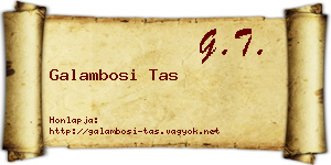 Galambosi Tas névjegykártya